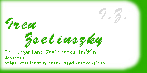 iren zselinszky business card